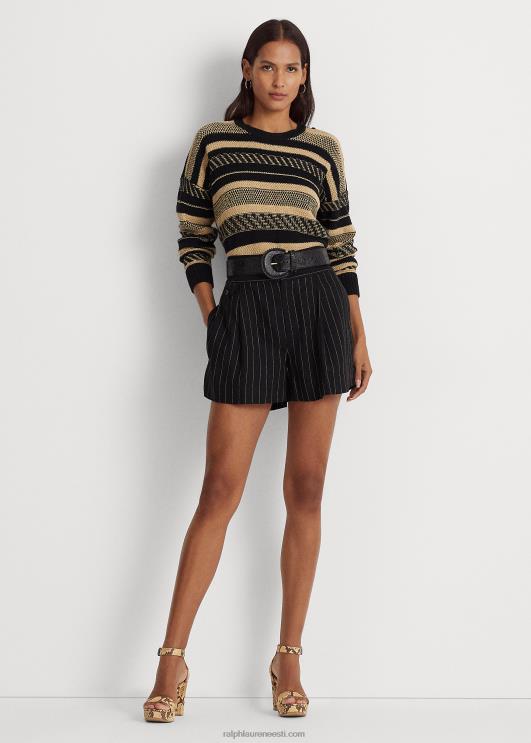 Ralph Lauren naised triibuline linasegu kampsun PR0V9515 must/pruun