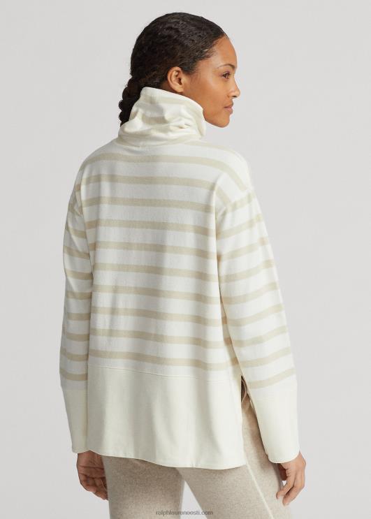 Ralph Lauren naised triibuline performance fliispulover PR0V3569 klubimaja kreem/triip