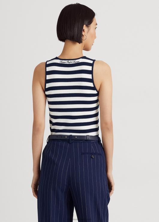 Ralph Lauren naised triibuline puuvillasegu varrukateta kampsun PR0V4851