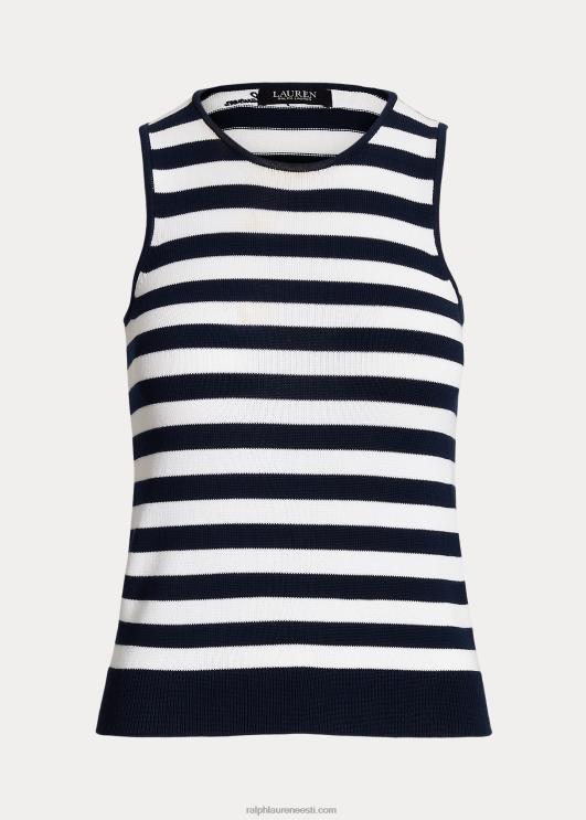 Ralph Lauren naised triibuline puuvillasegu varrukateta kampsun PR0V9546