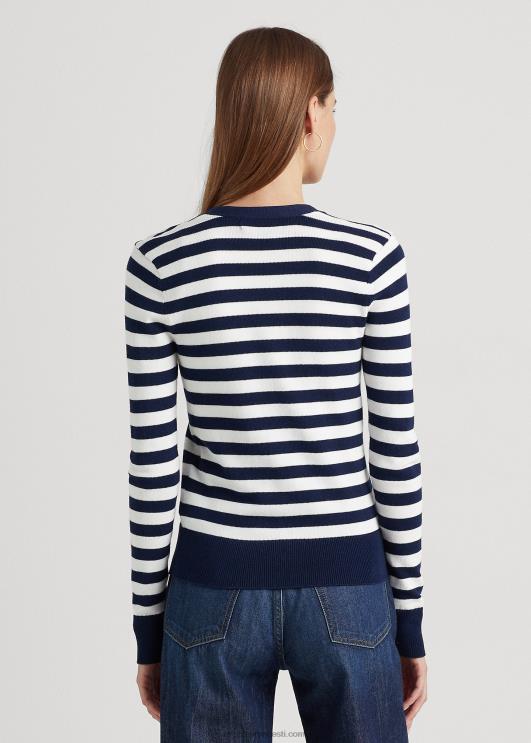 Ralph Lauren naised triibuline puuvillasegune kardigan PR0V4891