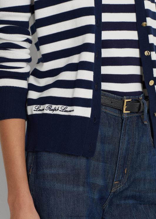 Ralph Lauren naised triibuline puuvillasegune kardigan PR0V4891