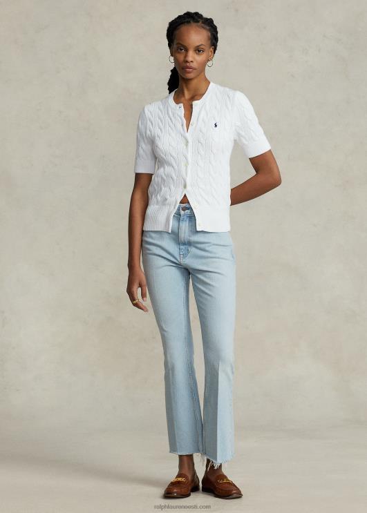 Ralph Lauren naised trosskootud lühikeste varrukatega kardigan PR0V2904 valge