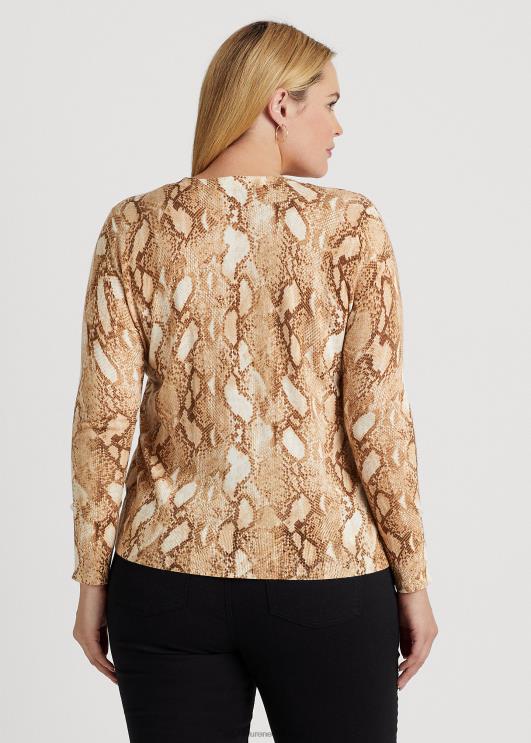 Ralph Lauren naised ussinahast mustriga puuvillasegu kardigan PR0V4768 kreem multi