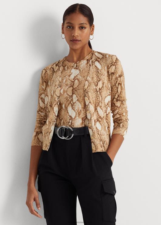 Ralph Lauren naised ussinahast mustriga puuvillasegu kardigan PR0V4878 kreem multi