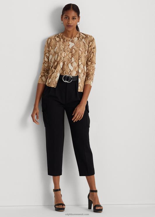 Ralph Lauren naised ussinahast mustriga puuvillasegu kardigan PR0V4878 kreem multi