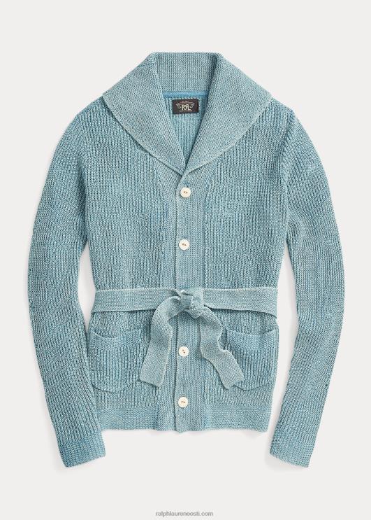 Ralph Lauren naised vööga puuvillane-linane kardigan PR0V3641 kerge indigo