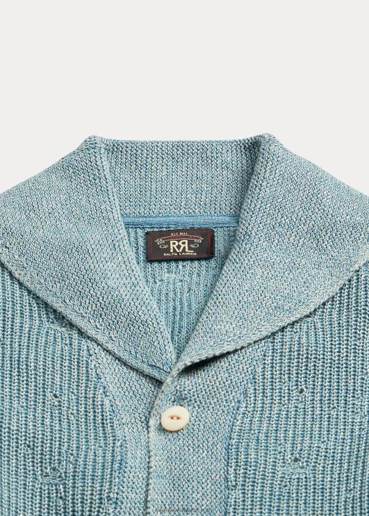 Ralph Lauren naised vööga puuvillane-linane kardigan PR0V3641 kerge indigo