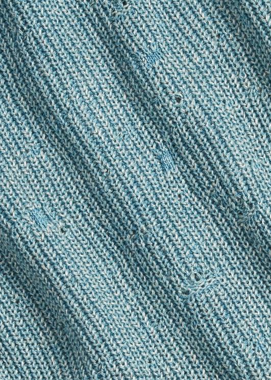 Ralph Lauren naised vööga puuvillane-linane kardigan PR0V3641 kerge indigo