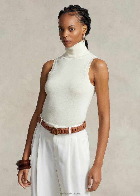 Ralph Lauren naised villane varrukateta kilpkaelus PR0V3159 pärgamendikreem