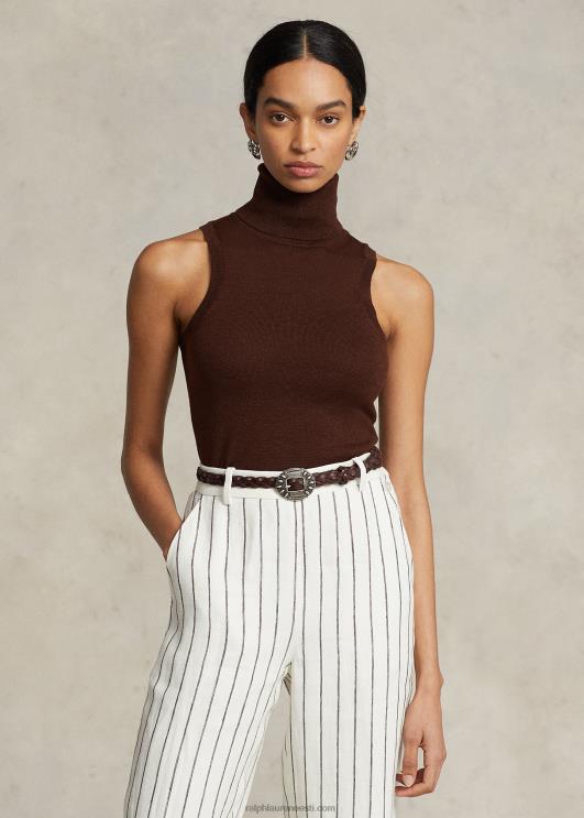 Ralph Lauren naised villane varrukateta kilpkaelus PR0V3160 šokolaadipruun