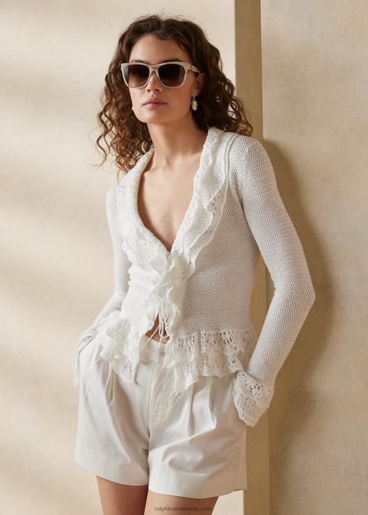 Ralph Lauren naised volangidega kardigan kampsun PR0V9271 lux kreem