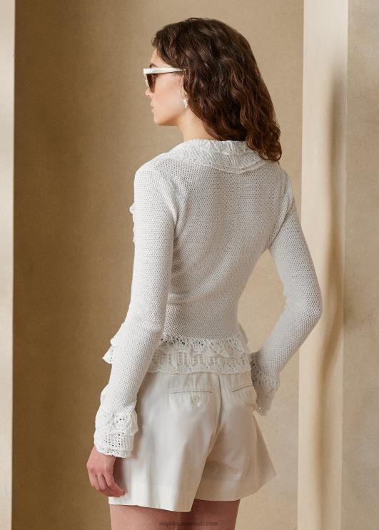 Ralph Lauren naised volangidega kardigan kampsun PR0V9271 lux kreem