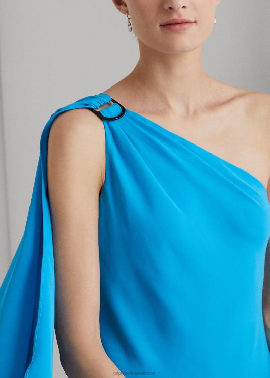Ralph Lauren naised Georgette ühe õlaga kokteilikleit PR0V3899 leekides ookean