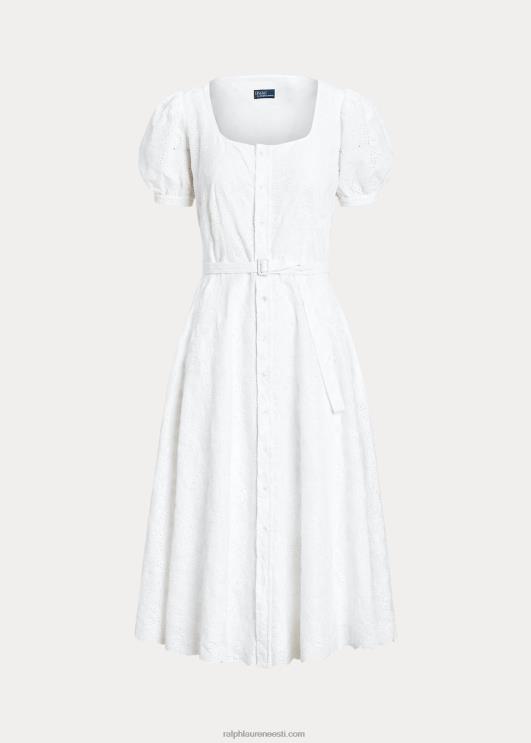 Ralph Lauren naised aas-tikandiga linane kleit PR0V2991 valge