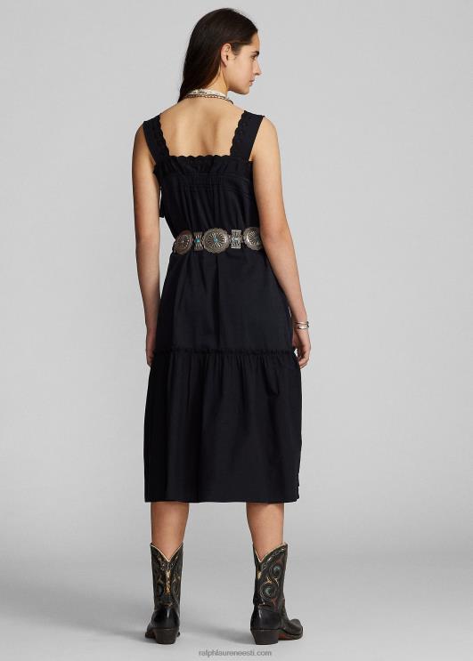 Ralph Lauren naised aas-tikandiga volangidega puuvillane kleit PR0V3621 vintage must