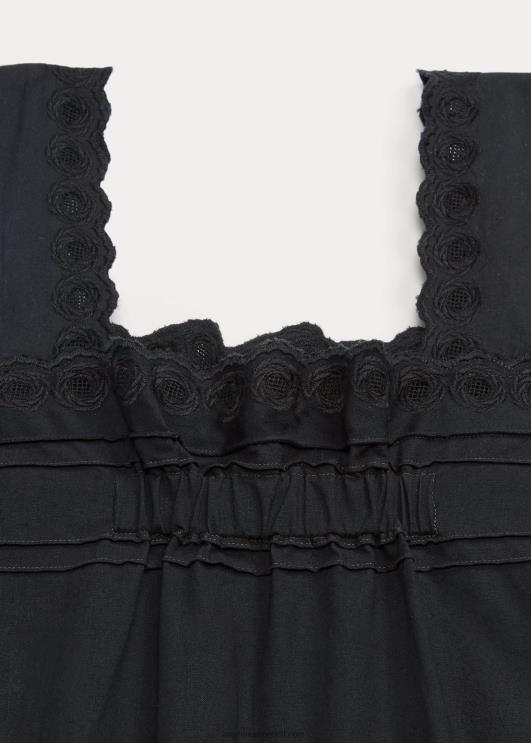 Ralph Lauren naised aas-tikandiga volangidega puuvillane kleit PR0V3621 vintage must