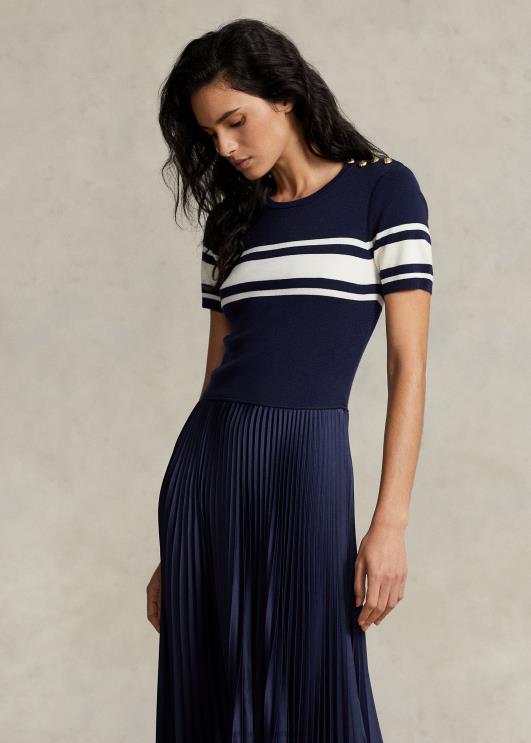 Ralph Lauren naised hübriidne kampsun-plisseeritud kleit PR0V3045