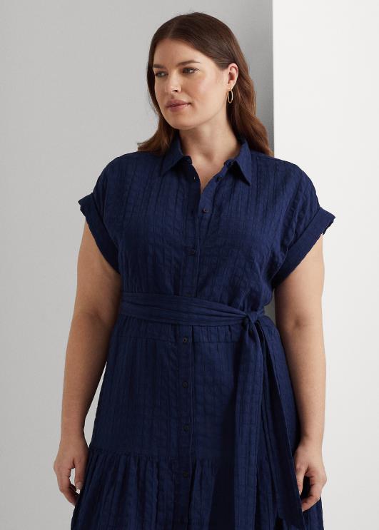 Ralph Lauren naised hõlmikpuuvillane kleit PR0V4658 rafineeritud merevägi