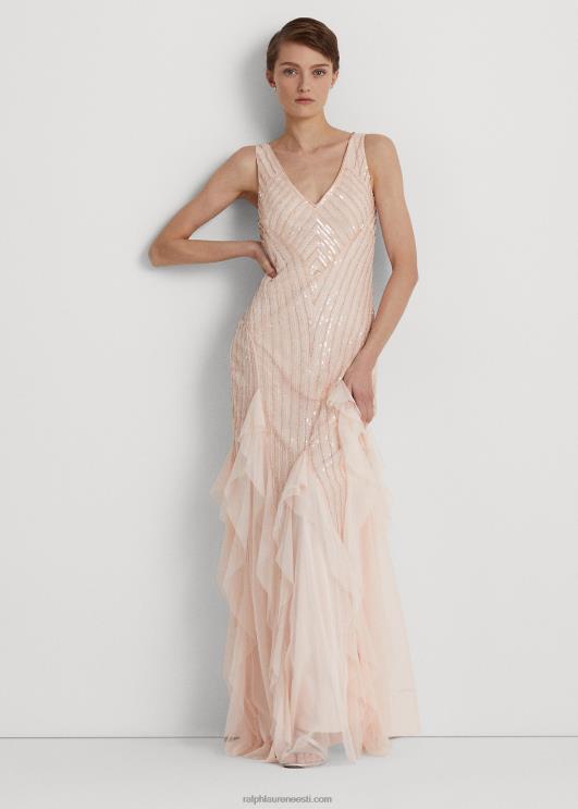 Ralph Lauren naised helmestega tüllkleit PR0V4089 pilv roosa