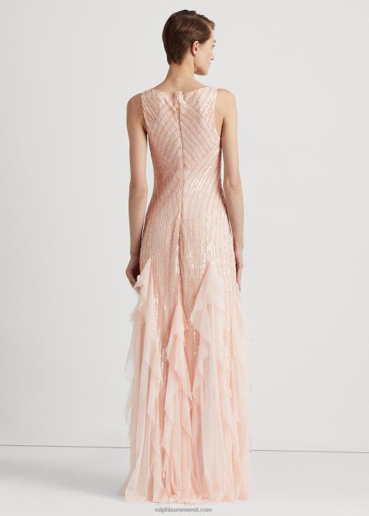 Ralph Lauren naised helmestega tüllkleit PR0V4089 pilv roosa