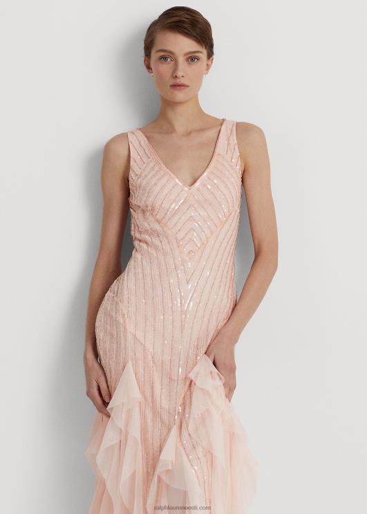 Ralph Lauren naised helmestega tüllkleit PR0V4089 pilv roosa