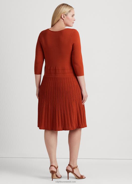 Ralph Lauren naised jersey kolmveerandvarrukatega kleit PR0V4518 punane päikesekivi