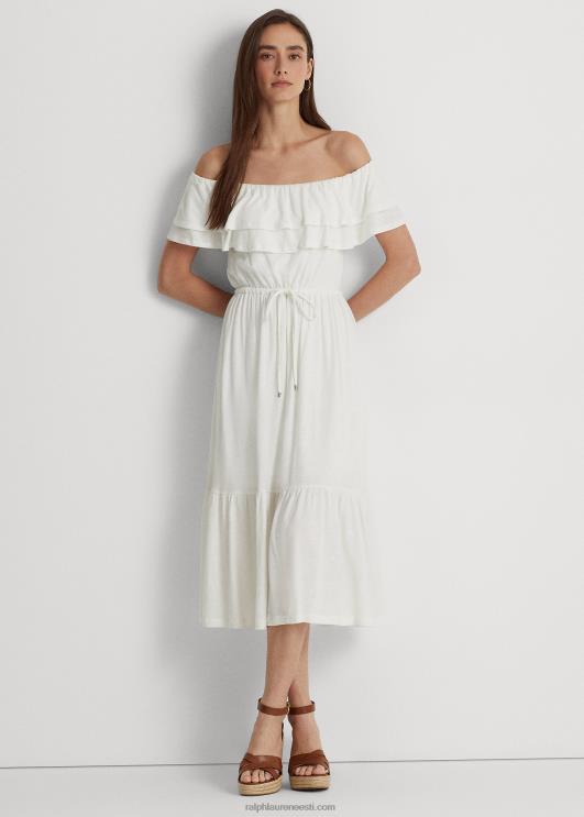 Ralph Lauren naised jersey õlgadeta kleit PR0V4352 valge