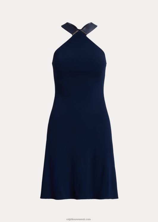 Ralph Lauren naised jinett jersey päitsetega päevakleit PR0V3499 luksuslik merevägi