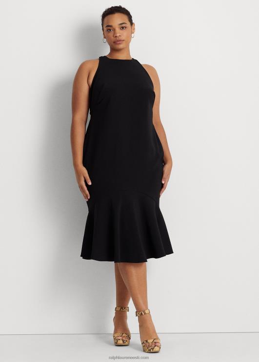 Ralph Lauren naised kahe näoga kreppvarrukateta kleit PR0V4782 must