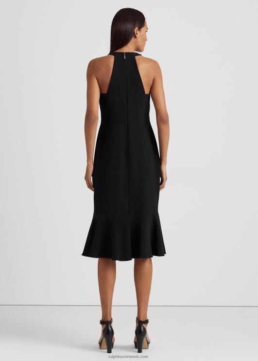 Ralph Lauren naised kahe näoga kreppvarrukateta kleit PR0V4870 must