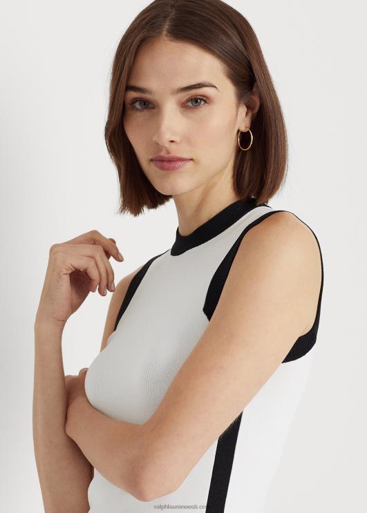 Ralph Lauren naised kahetooniline varrukateta kampsun PR0V3843 valge must