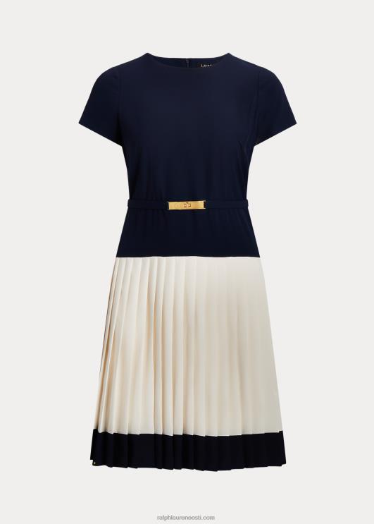 Ralph Lauren naised kahevärviline vööga georgette kleit PR0V4692