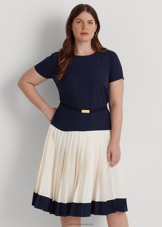 Ralph Lauren naised kahevärviline vööga georgette kleit PR0V4692