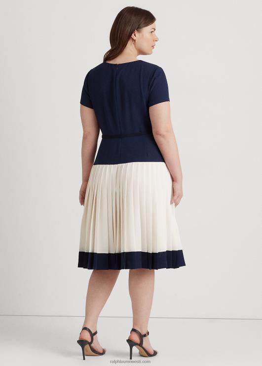 Ralph Lauren naised kahevärviline vööga georgette kleit PR0V4692