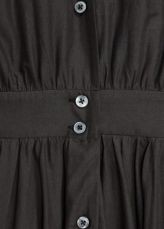 Ralph Lauren naised kontrastkraega puuvillane voile kleit PR0V3620 must valge