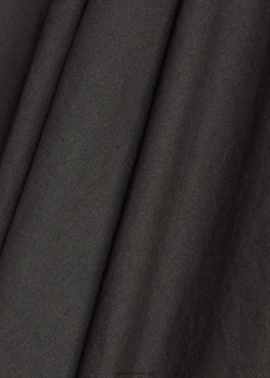 Ralph Lauren naised kontrastkraega puuvillane voile kleit PR0V3620 must valge