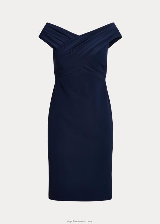 Ralph Lauren naised krepp-õlgadeta kokteilikleit PR0V3802 tuletorni merevägi
