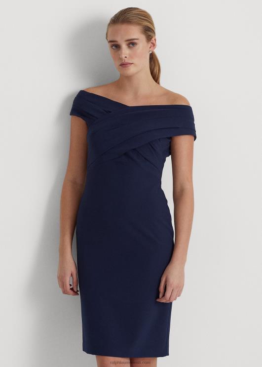 Ralph Lauren naised krepp-õlgadeta kokteilikleit PR0V3802 tuletorni merevägi