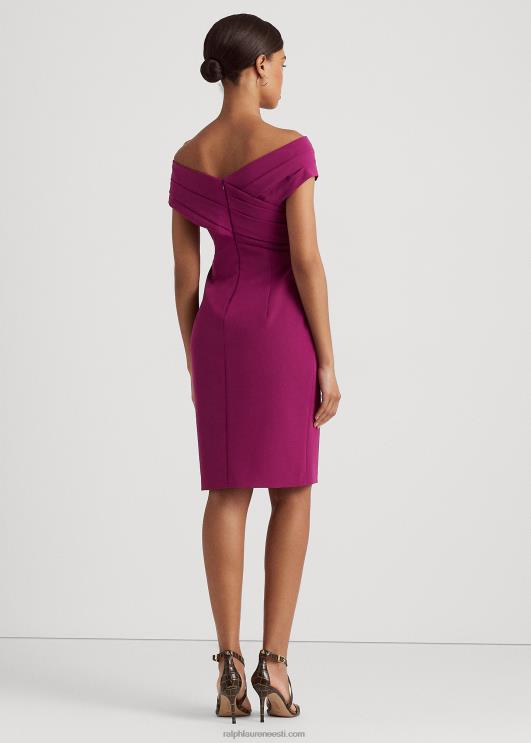Ralph Lauren naised krepp-õlgadeta kokteilikleit PR0V3803 ploomi kaspia