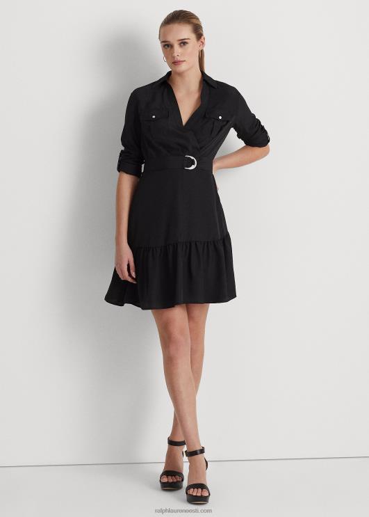 Ralph Lauren naised krepp pikkade varrukatega kleit PR0V9517 must