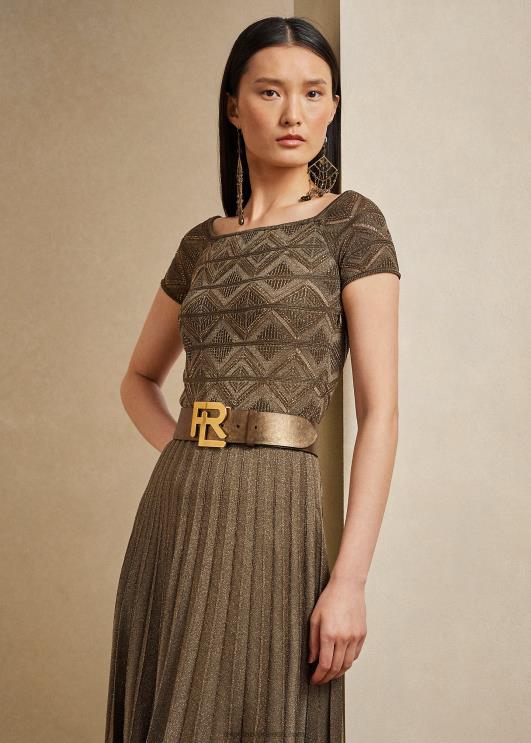 Ralph Lauren naised õlgadeta metallist kampsunkleit PR0V3580 plaatina