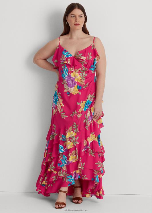 Ralph Lauren naised lilleline georgette mitmetasandiline kleit PR0V4574 roosa multi