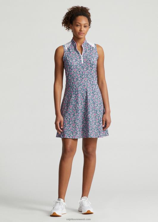 Ralph Lauren naised lilleline hübriidvõrk- ja jersey kleit PR0V9399 botaaniline ettevalmistus