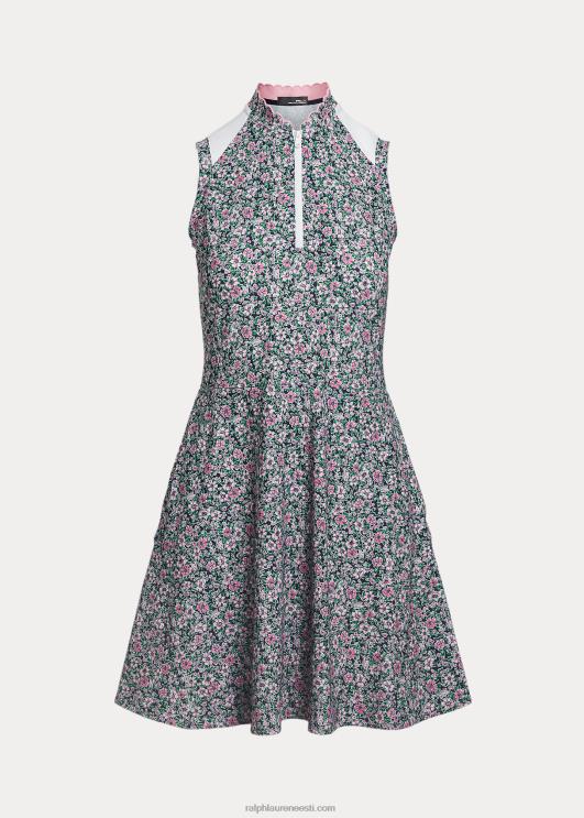 Ralph Lauren naised lilleline hübriidvõrk- ja jersey kleit PR0V9399 botaaniline ettevalmistus