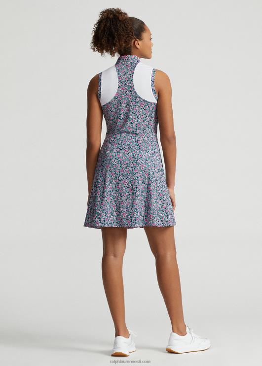 Ralph Lauren naised lilleline hübriidvõrk- ja jersey kleit PR0V9399 botaaniline ettevalmistus