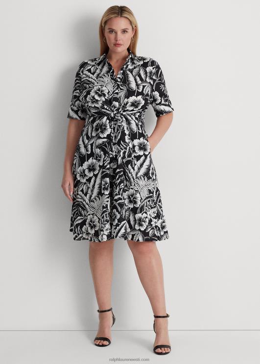 Ralph Lauren naised lilleline lipsuga linane särk PR0V4560 must valge