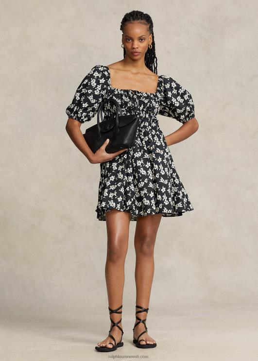 Ralph Lauren naised lilleline puuvillane pluus-varrukatega kleit PR0V2932 romantiline hibisk