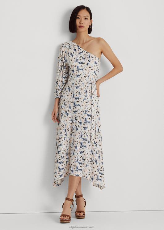 Ralph Lauren naised lilleline stretšjersey ühe õlaga kleit PR0V4115 sinine multi