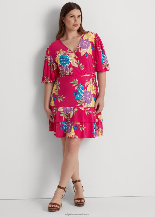 Ralph Lauren naised lilleline stretšjersey kleit PR0V4558 roosa multi